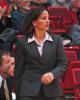 Coach Jen Rizzotti reacts to the play on the court